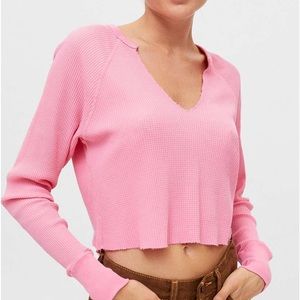 Pink urban outfitters cropped long sleeve